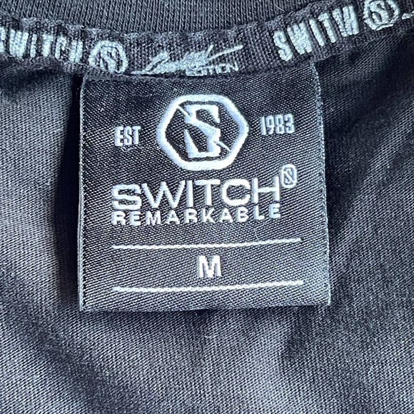 Switch‎ Parachuting Teddy Bear Shirt Mens Medium Black Gray Camo Embroidered - Picture 4 of 12